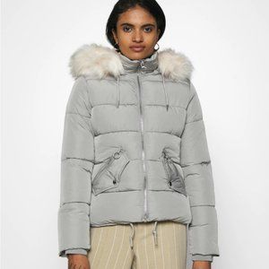 Topshop Grey Frieda Winter Puffer Jacket